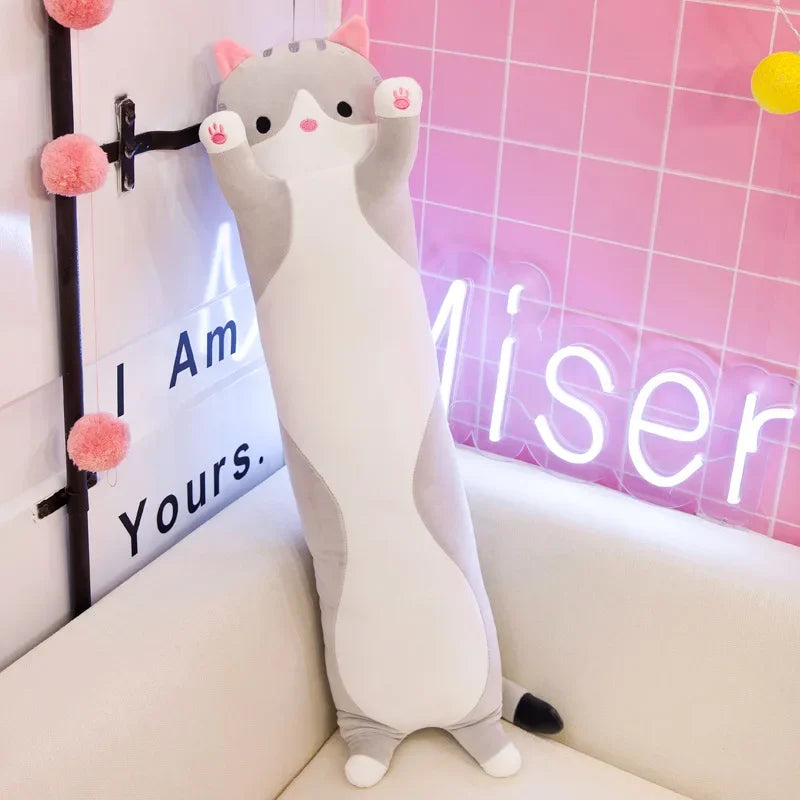 Long Cat Plush — Gray